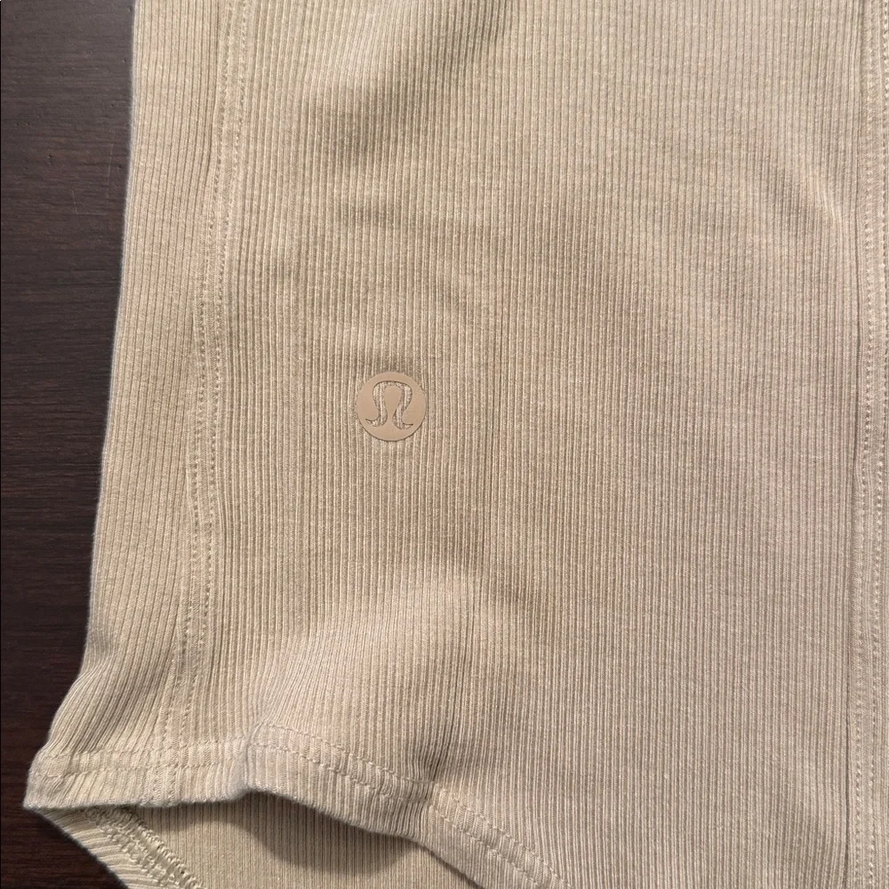 LULULEMON Tan Ribbed Bodysuit 4/XS